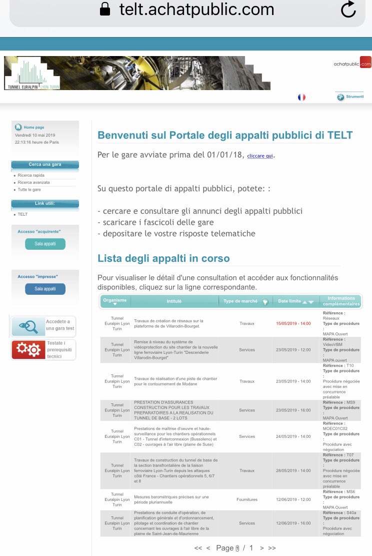mdavoli2's tweet photo. Sito internet della TAV , al che ne dicono i 5 stelle i lavori del Alta Velocità proseguono lo stesso, come vi vede dai Bandi di Gara ....Bugiardi a 🌟🌟🌟🌟🌟@DaniloToninelli @IlReverendo71 @iltrumpo @m_enomis @AnnaLeonardi1 https://t.co/HmuSN0aspr