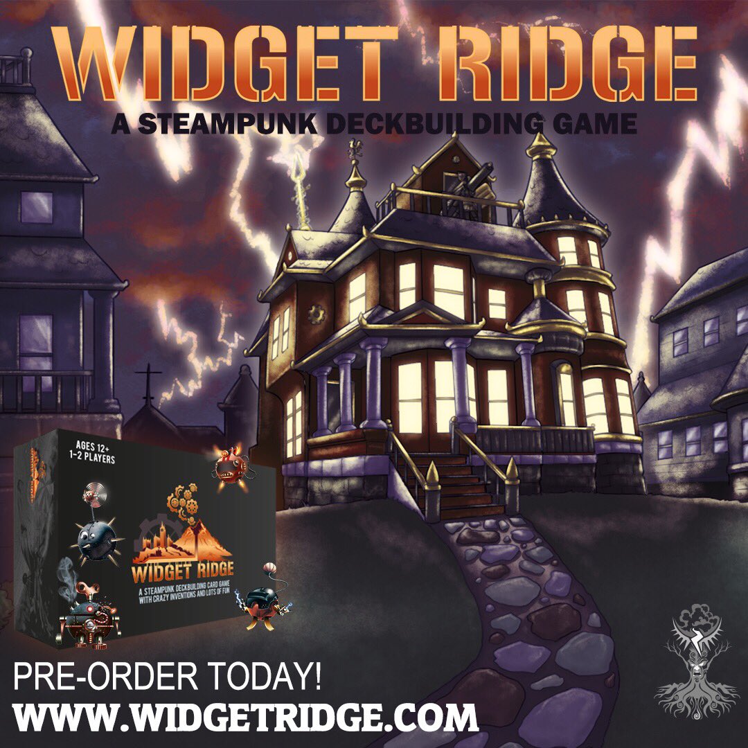 FuriousTree's tweet photo. Pre-order your copy of Widget Ridge! https://t.co/O4LpDBLBUb #widgetridge #furioustreegames #boardgaming #steampunk #deckbuildinggame #tabletopgames #boardgames #kickstarter #fungamesforkids https://t.co/iQvSJN8hZ7