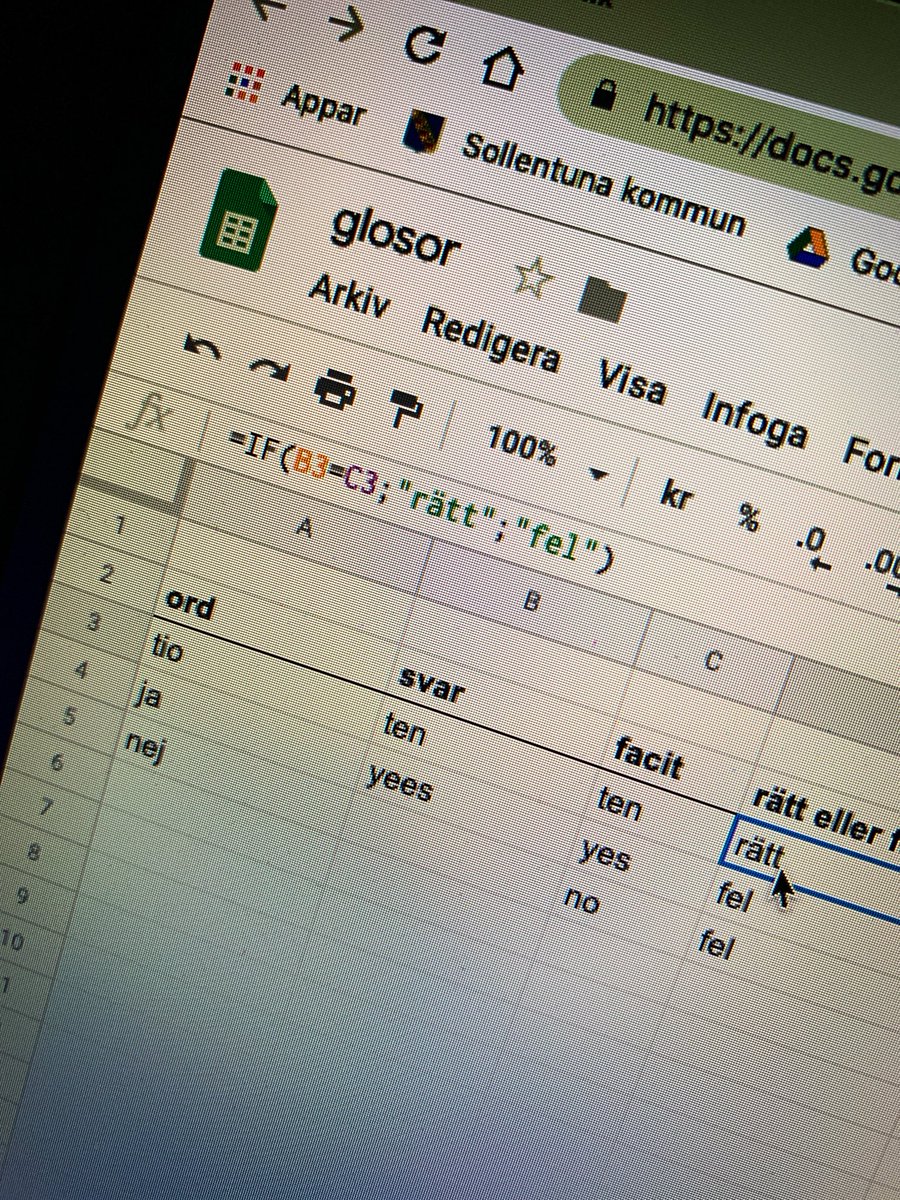 Det är så häftigt när mina nyvunna kunskaper i Pyhton gifter sig med de fantastiska kalkylarken! 💞Glosträningsprogram kommer  erbjudas under nästa lektion. Mina elever ska bli producenter och inte bara konsumenter! @SMKlasser #solskol