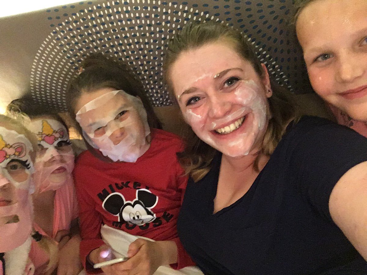 Uh oh! She’s got the face masks out!!! #wembley #lacheontour