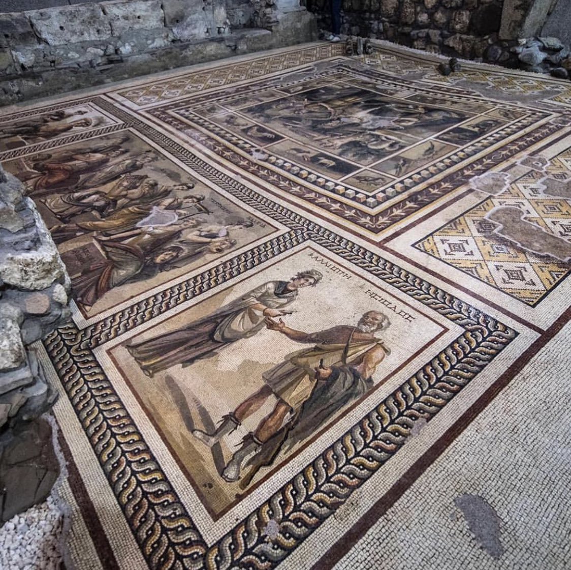The details of some of the other 10,000 sq. metres of mosaics at the Antakya Museum Hotel archaeological site in Turkey are just stunning. What an astonishing collection.Photographs via Instagram:  https://instagram.com/themuseumhotelantakya?utm_source=ig_profile_share&igshid=r7oitw9gsmh9; &  https://www.instagram.com/p/BuqSIDClJpN/?utm_source=ig_share_sheet&igshid=1jshc9c5ruffq; &  @EmreArolatArch/ @CemalEmden