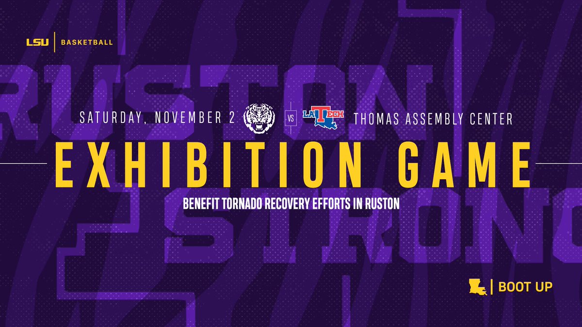 LSU, LA Tech To Play Basketball Exhibition Game Nov. 2 To Benefit Tornado Relief Efforts In The Ruston Area.
lsul.su/30dnB4s