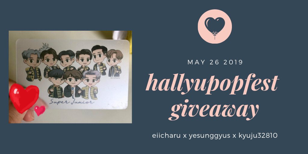 kyuju32810's tweet photo. gívєαwαყ @ hαllყupσpfєѕt✧

we’ll be giving out transparent cards to celebrate SJ's first international stop after kyu’s discharge! stay tuned to @yesunggyus on that day for venue &amp; timing details! 

💙, @yesunggyus, @kyuju32810 &amp; @eiicharu ☁🥚🐠 https://t.co/wchoLwI9XH