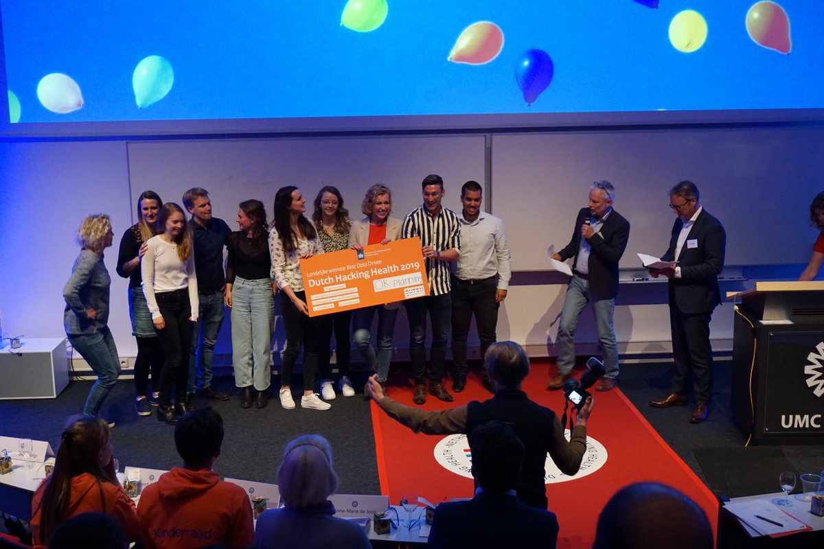 En de winnaar van Best Data Driven is: OK planning (aka TimebOKs) uit <a href="/HH_Utrecht/">Hacking Health Utrecht</a> !
Ook een mooie vermelding aan Aphasia uit Maastricht als runner up!
#DutchHH19 #HackingHealth #winner