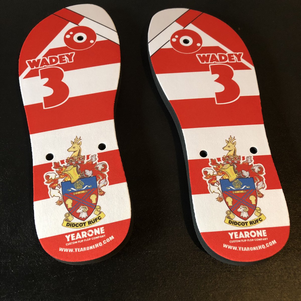YearoneHQ's tweet photo. Hot off the press @DidcotRUFC Hot off the press #teamflipflops #rugby #teamwear #team #uniqueshoes #england https://t.co/pLMHN8PfX3