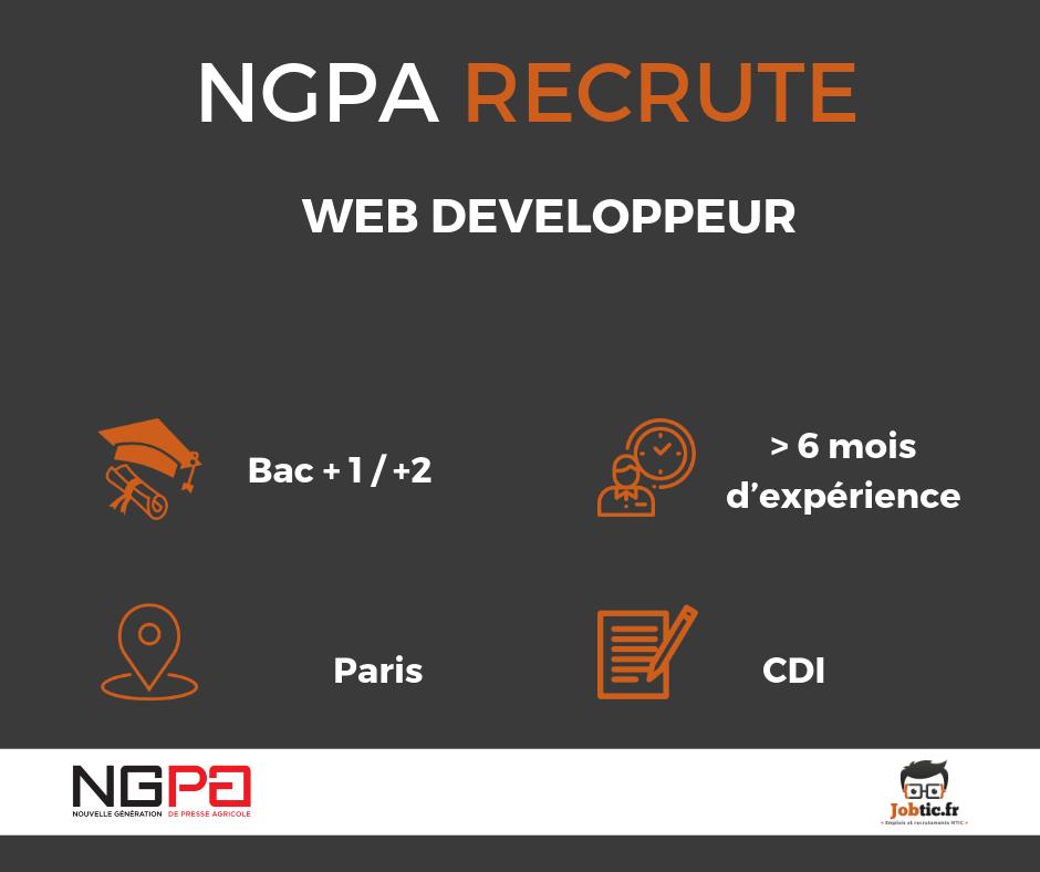 jobtic's tweet photo. L'entreprise  NGPA recherche un Web Developpeur (H/F) pour un CDI à Paris! 😀  https://t.co/Qz9qpq6FPP

Pour consulter les autres offres c'est ici 👉 https://t.co/jIgZYJUbM2

#dev #recrute #it #web #Paris #cdi https://t.co/J4KZ95OMLf