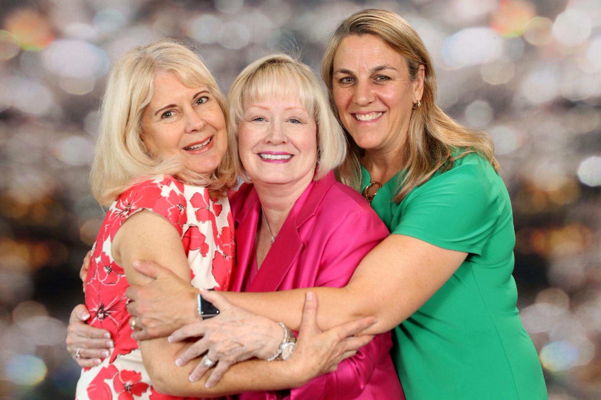 PastorGaryByers's tweet photo. My wife, Gayle (left), and two coworkers at Medstar Montgomery Medical Center’s annual staff recognition dinner last night. The 3 represented 75 years of service at the hospital. The night before, Gayle concluded her 25 of those years...and retired! Next stop — Israel. https://t.co/0OcmVyC1oF