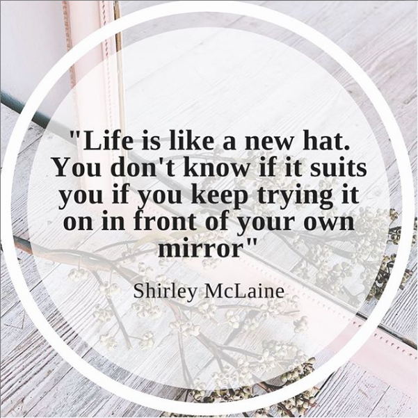 Quote of the day !
"Life is like a new hat. You don't know if it suits you if you keep trying it on in front of your own mirror".
What do you think ?
.
.
.
#quotes #quoteoftheday #bridalshower #henparty #bridalshower#wedding #happiness #weddingday #brides #bridesmaids