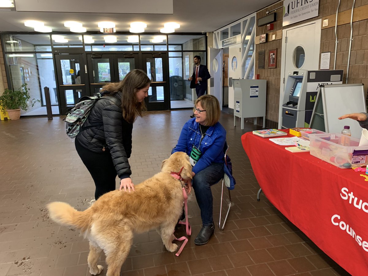 PlattsLife's tweet photo. The Student Health and Counseling Center have put up a Stress Free Zone with some relaxing activities just before finals. Take a break and enjoy! #plattslife https://t.co/GMND8cq3sf