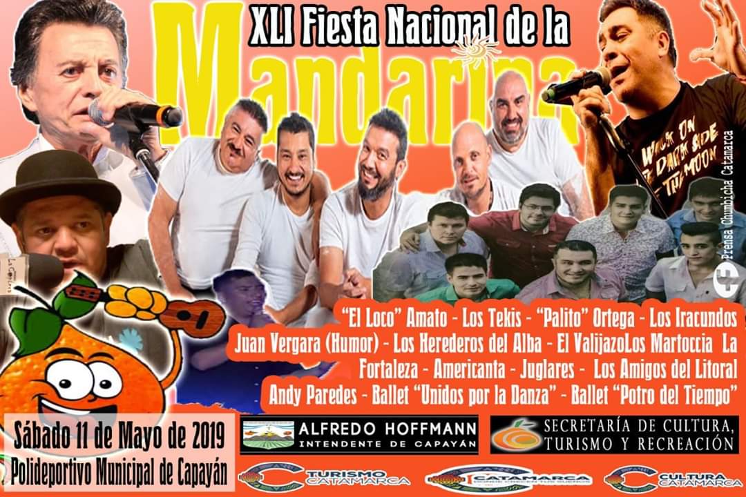 VisitCatamarca's tweet photo. #FelizViernes 🙌#HOY arranca el Festival Nacional de la Mandarina🎉 Una cartelera espectacular👌 y la calidez de todo el pueblo de #Chumbicha que espera con los🤗 brazos abiertos 👉Aquí toda la info https://t.co/OsaU0gJVwY Todos invitados
#Catamarca #DondeCrecenTusSueños #Capayan https://t.co/VkK10IHdLv