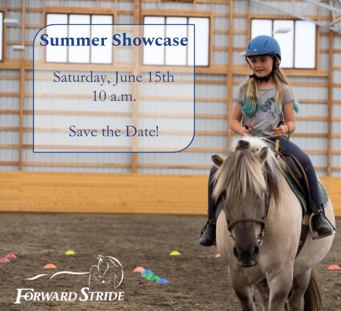 ForwardStride's tweet photo. #ForwardStride is happy to announce our first Annual Summer Showcase! Current clients are encouraged to participate and invite friends & family to come and cheer them on as they show off what they have been working on.
https://t.co/QdOSb7sorh
#therapeuticriding #therapypony https://t.co/2HEjHcYVOw