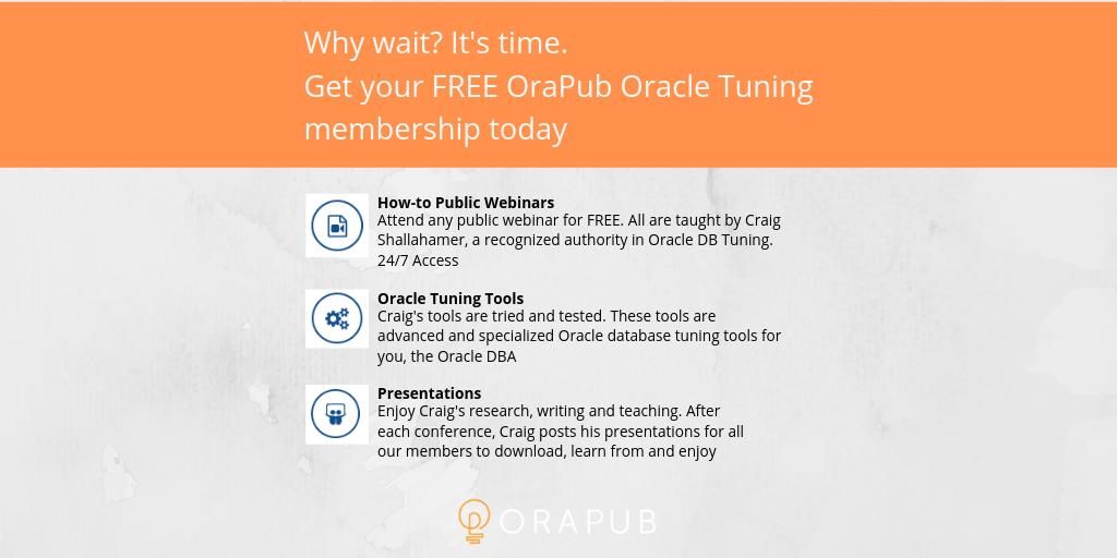 OraPubInc's tweet image. Start transforming your Oracle Database Tuning skills today.
ow.ly/CAZc50u2uXp #oracle #databasetuning #dba