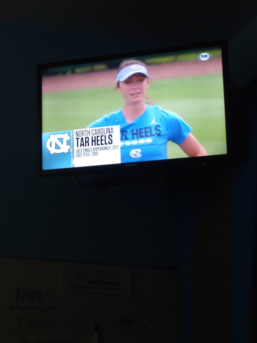 No treatment today... Watching <a href="/UNCSoftball/">Carolina Softball</a> big sisters in Semi Finals against NCST