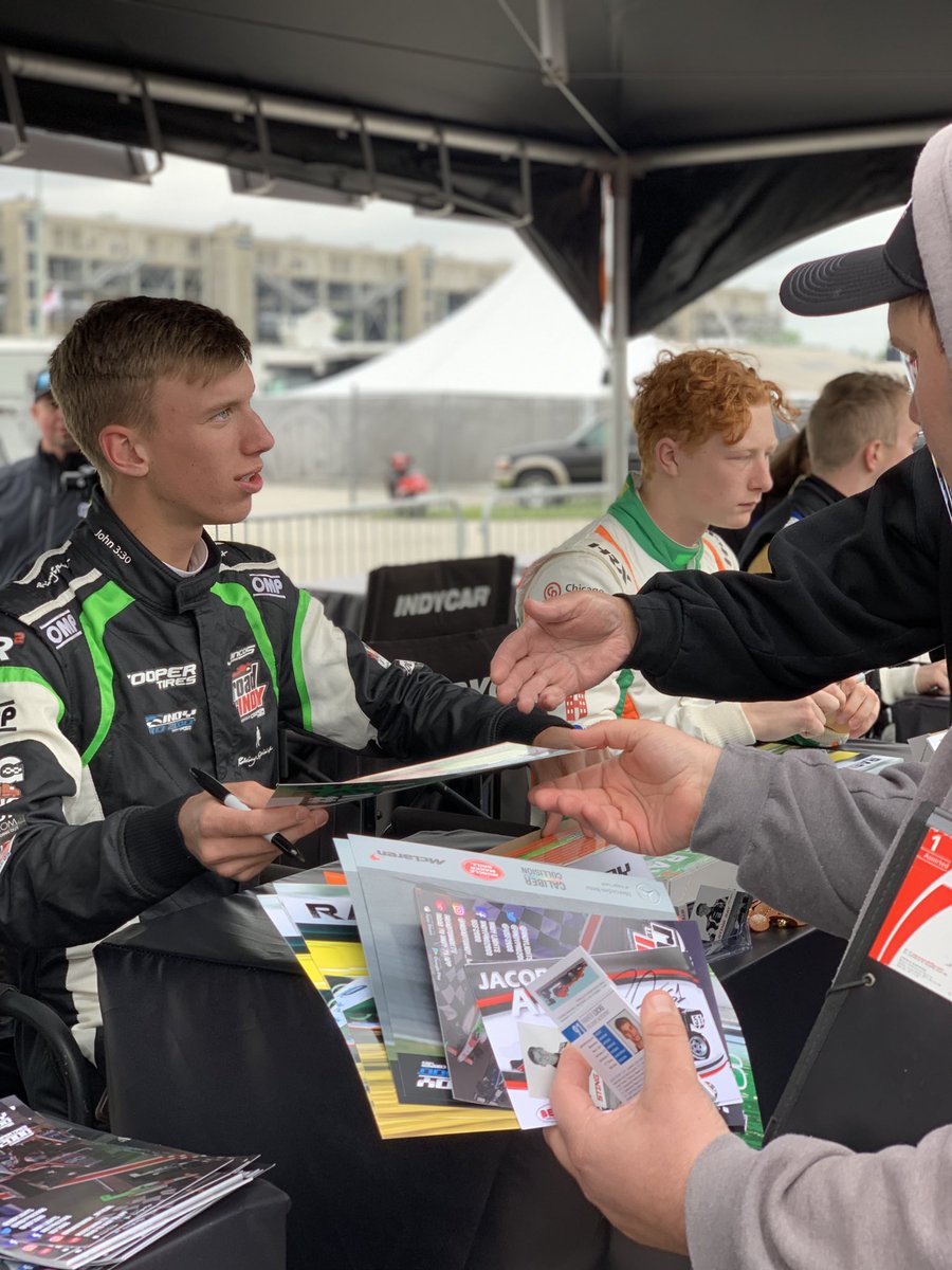 juncoshollinger's tweet photo. Autograph session for the #IndyPro2000 drivers! 🖊@sting_ray_robb @RasmusLindhRaci #ThisIsMay #IndyGP #INDYCARGP #RoadToIndy #TeamCooperTire #KidsOnTrack #TreadWisely #CooperMTP https://t.co/5jHFScquyF