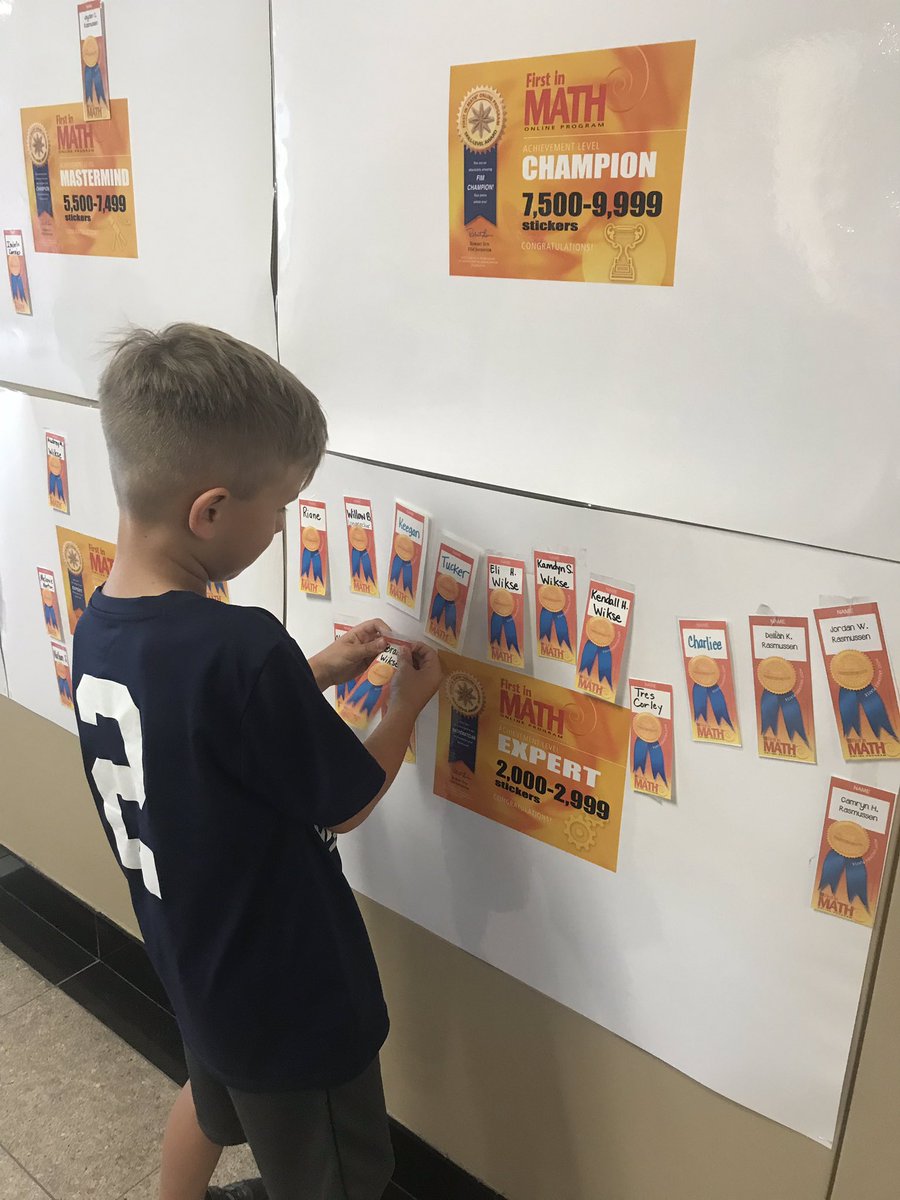 KadeeWikse's tweet photo. Yesterday was ribbon moving day in our class!! He’s an EXPERT!! I’m so proud of him! @ellisorbulldogs @FirstInMath #ees1819 #risetothetop https://t.co/q9vAm0VPHG