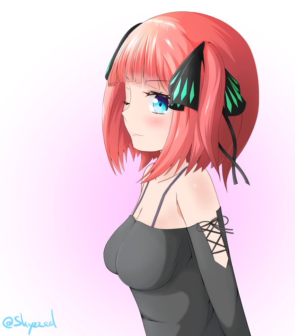skynorさんがTwitterに投稿した中野二乃(五等分の花嫁)のイラスト。