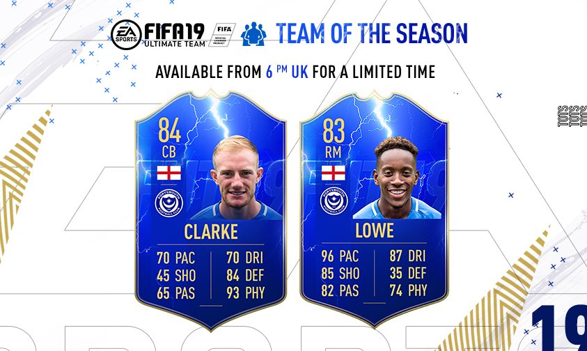 Portsmouth FC (@pompey) on Twitter photo ๐โฝ๐ Big up to #Pompey's <a href="/MatthewClarke96/">Matt Clarke</a> and @JamzLowe for making the @EASPORTSFIFA EFL Team of the Season! #FIFA19 #FUT ๐โฝ๐ Big up to #Pompey's <a href="/MatthewClarke96/">Matt Clarke</a> and @JamzLowe for making the @EASPORTSFIFA EFL Team of the Season! #FIFA19 #FUT