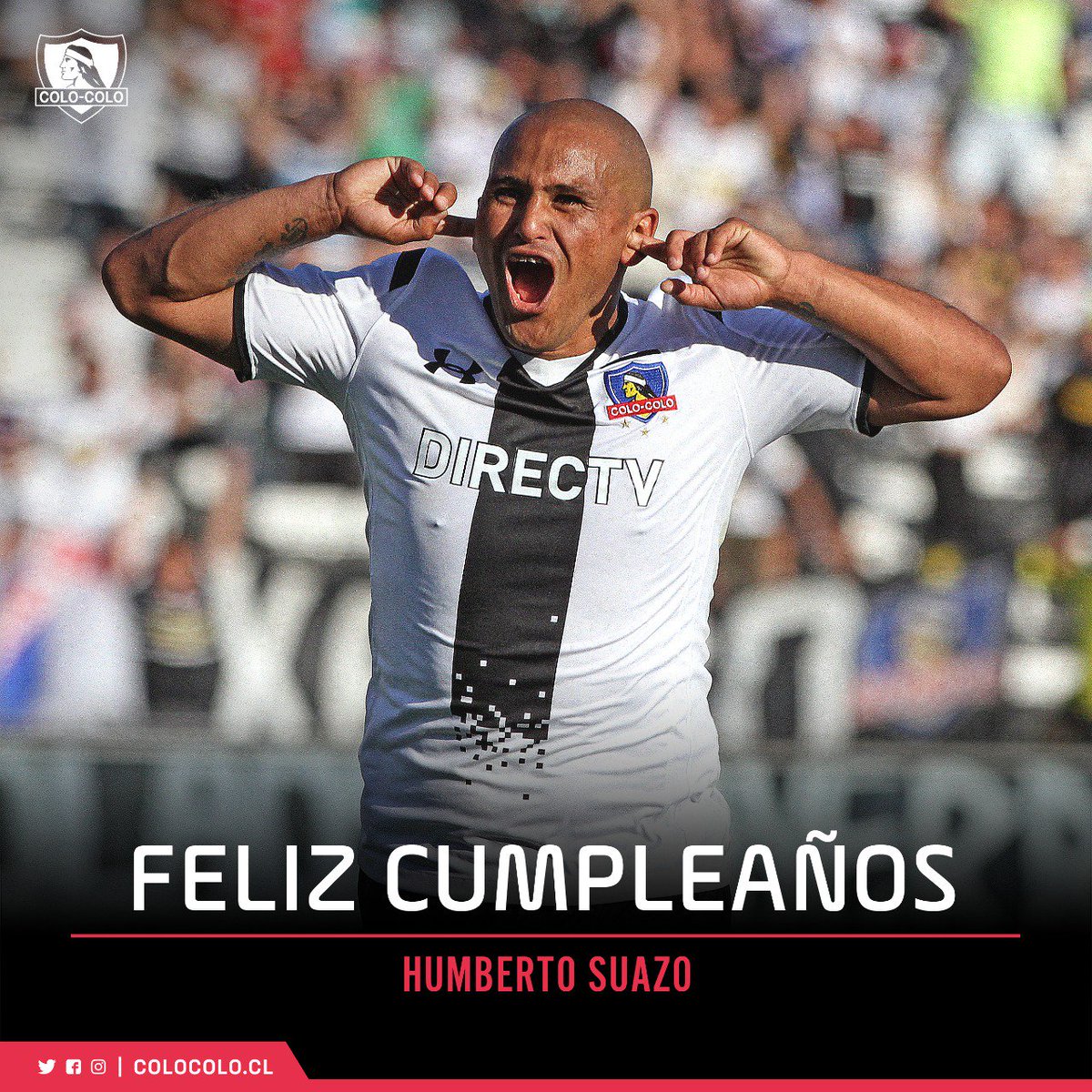 ColoColo's tweet photo. Marcaste a una generación. Goleador, crack, campeón inolvidable. ¡Disfruta tu día, Chupete querido! https://t.co/slM1djX7e0