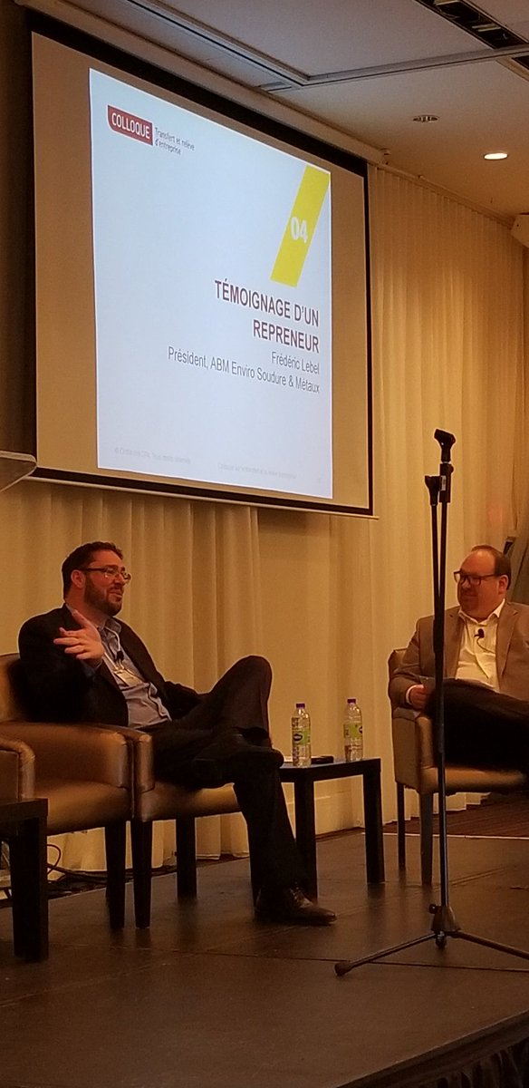 Excellent colloque #CPA , témoignage d'un entrepreneur inspirant, Frédéric Lebel, d'ABM enviro Soudure&amp;Métaux