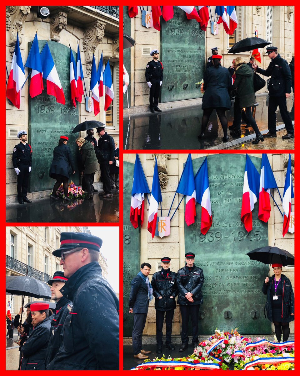caroleperchemin's tweet photo. Les équipes de la Gare du Nord rendent hommage aux cheminots morts pour la France 🇫🇷 #8Mai1945 https://t.co/Vj4Khx2818