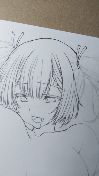 ペン入れしつつ表情変更❤ 