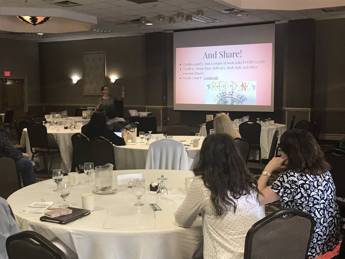 NWaskieLaura's tweet image. Whitney Point CSD’s @StephHodkinson presenting on developing a building-wide reading culture 📚 and @MECSDSpartans Sara Edwards sharing Grant Writing 101💰 #sharingthevision19