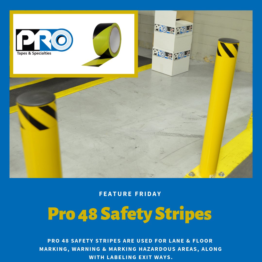 ProTapes's tweet image. Feature Friday! Today we are featuring our Pro 48 Safety Stripes Tape In black/yellow.
 #safetytape #safety #workplacesafety #lanemarking #stripes 

Click the link below to learn more:
protapes.com/products/pro-s…
