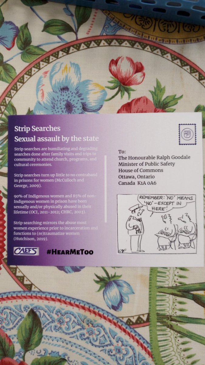 Send a postcard to The Honourable Ralph Goodale to show your support in ending Strip Searches