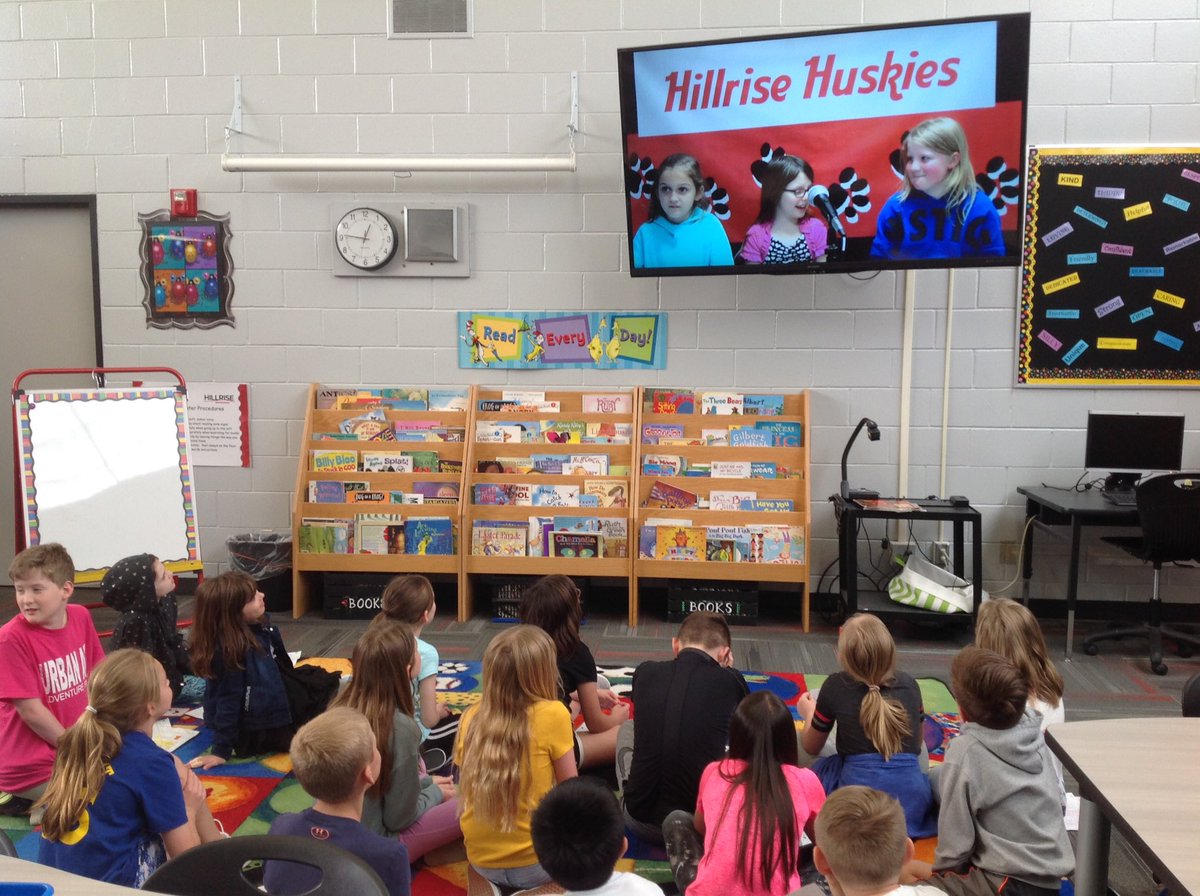 ElkhornPS_HR's tweet photo. Ms. Kellam's 3rd grade class presented their Elkhorn History News Report on the News! #EPSAchieves #HillriseHuskyProud https://t.co/DWExy5YJQv