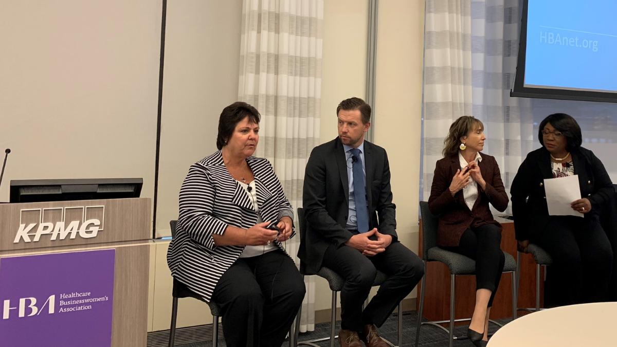 UCBUSA's tweet photo. Today, Nico Reynders, Head of U.S. Talent, joined the @HBAnet Building Better Business Connections forum at @KPMG to talk AI, new leadership models, and advancing gender parity. https://t.co/av9Oi6C5BH