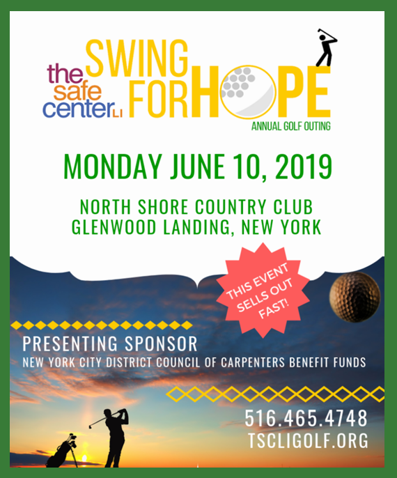 TSCLI's tweet image. Have you registered for The Safe Center&apos;s annual golf outing #SwingforHope !?
Go to tscligolf.org
This event is way more than an amazing day of golf! Come out and swing for #HOPE