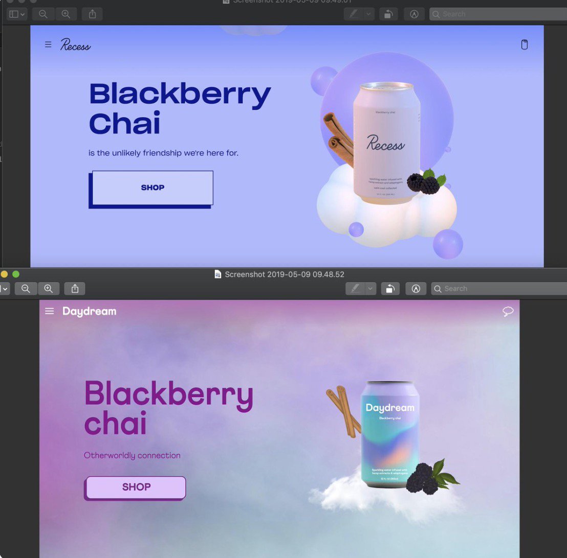 jennybett's tweet photo. Startups have their fair share of challenges and copycat brands are nothing new. And maybe I'm biased because @takearecess is a (fantastic) client, but this is truly pathetic. cc @ginlane @dayjobstudios @benwitte https://t.co/EHufrEYxIj