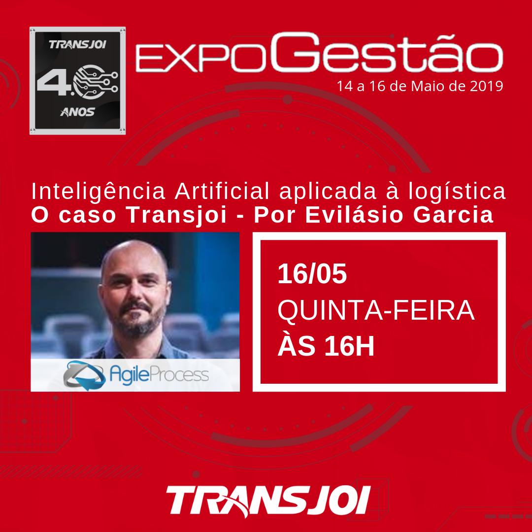 Transjoi1's tweet image. Na próxima semana na 17ª edição da Expogestão, evento em que a Transjoi é apoiadora, haverá a palestra de Evilásio Garcia (co-fundador da AgileProcess,). O tema será “Inteligência Artificial aplicada a logística – O caso Transjoi”.
#expogestão #transjoi #agileprocess