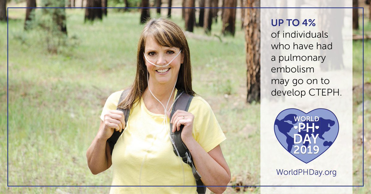 #CTEPH is a rare and progressive form of pulmonary hypertension (PH) caused by chronic #bloodclots in the #lungs that become scar-like tissue blocking or narrowing the #pulmonary arteries. Here’s where you can learn more about CTEPH: WorldPHDay.org #WorldPHDay2019