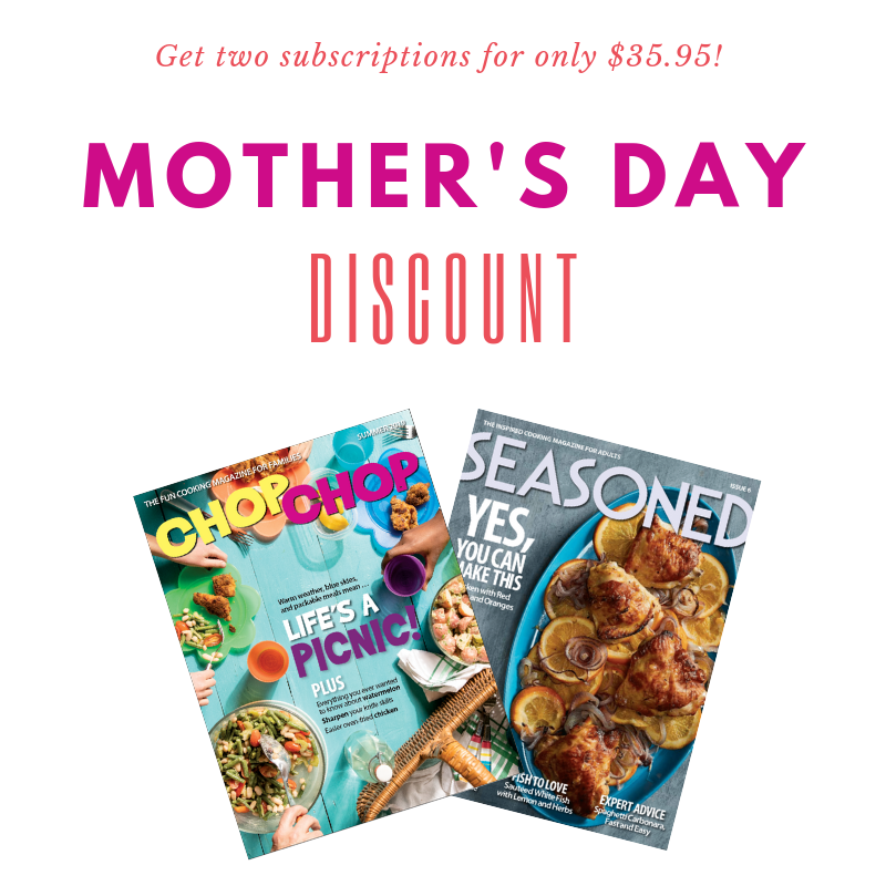 chopchopmag's tweet photo. Still need a gift for your mom for Mother's Day? Get her our cooking magazine for older adults, Seasoned. You can now purchase both a subscription for your mom (Seasoned Magazine) and for your child (ChopChop Magazine) for only $35.95! https://t.co/ZX2p8VSzBj #CookingMagazine https://t.co/PA4cv0DmCB