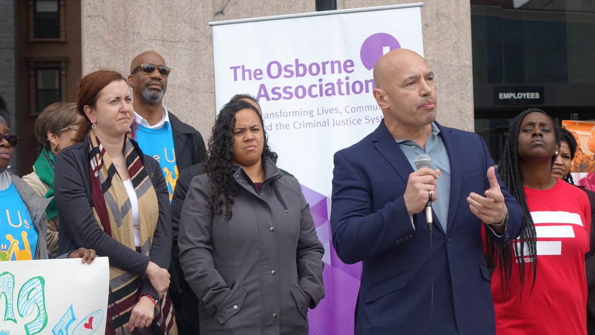 OsborneNY's tweet photo. Thank you NYCIP speaker's bureau member Ish for joining us today to support the Family Visiting Bus Bills and highlighting the importance of in-person visits. #BringBackVisitBuses https://t.co/q3C0Q8YLj7