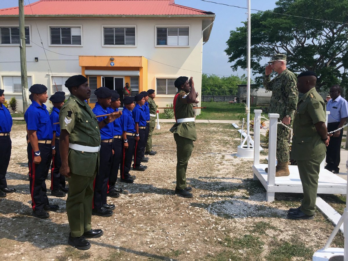 Southcom's tweet photo. #SOUTHCOM commander Adm. Craig Faller completes trip to #Belize after meeting w/ Belizean Prime Minister Dean Barrow &amp; security leaders to discuss shared security concerns &amp; strengthen cooperation. #EnduringPromise @WHAAsstSecty https://t.co/swCYlCNug5