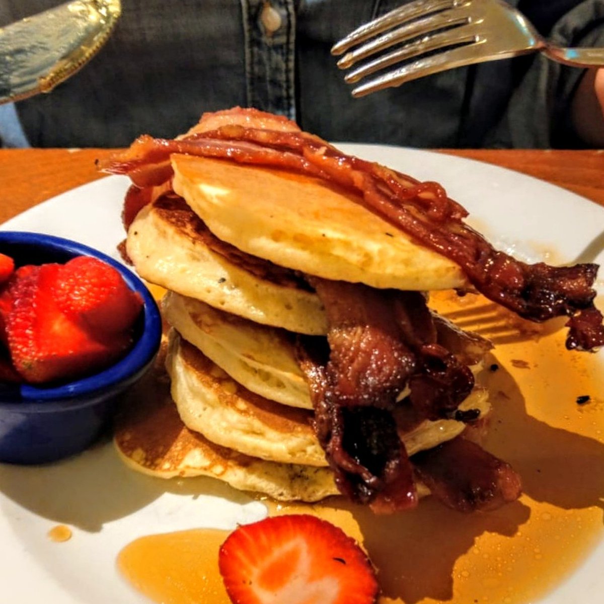 Our pancake dishes are going down a treat! Different toppings at the ready.

Usual menu applies. Serving you favourite brunches all weekend!