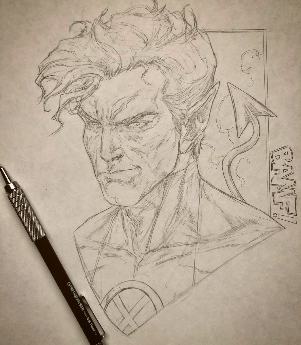 Some Nightcrawler sketch action on paper😬#MarvelComics #nightcrawler #art