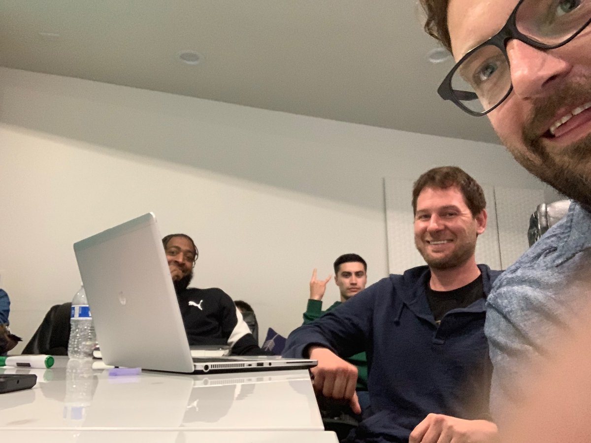 kiksy's tweet photo. Some of the cool dudes in @codesmith_ #JavaScript #SpringIntoCode https://t.co/d04pLiaZ3i