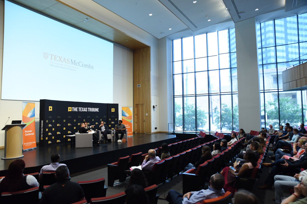 UTexasMcCombs's tweet photo. It was a pleasure to join with @TexasTribune for the Diversity in Tech talk held this week in #RowlingHall. Thank you to the esteemed panelists. #WhyMcCombs https://t.co/alj7xUMKsT