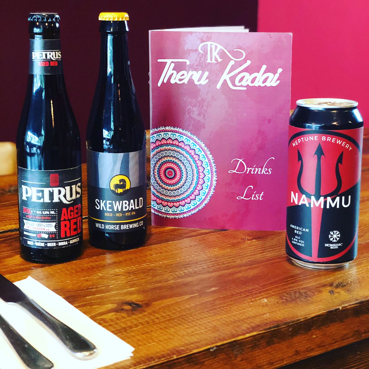 New carft beers in the fridge. Goes well with our Authentic Indian Starters.