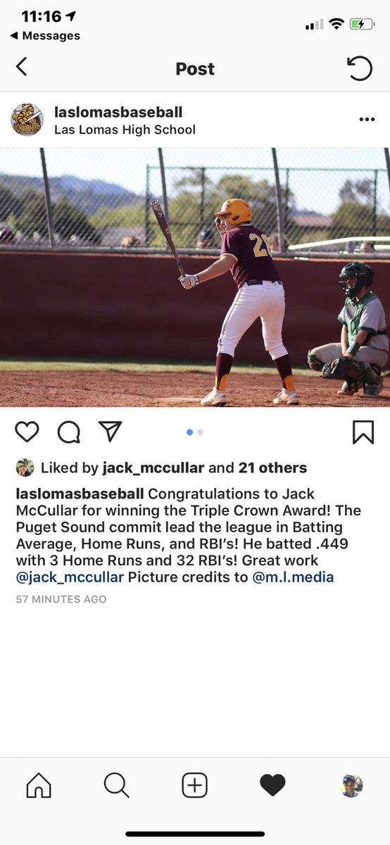 EJ Sports Baseball (@ejsportselite) on Twitter photo This is a major accomplishment.Jack McCullar 2019 Senior Catcher <a href="/Las/">LAS - Las Vegas</a> Lomas HS.This EJ Sports player and Puget Sound commit accomplished a rare feat in baseball “The Triple Crown”
Congratulations Jack! Stay hot🔥🔥#EJSports #LasLomasHSbaseball #PugetSoundbaseball #gamespeedsports This is a major accomplishment.Jack McCullar 2019 Senior Catcher <a href="/Las/">LAS - Las Vegas</a> Lomas HS.This EJ Sports player and Puget Sound commit accomplished a rare feat in baseball “The Triple Crown”
Congratulations Jack! Stay hot🔥🔥#EJSports #LasLomasHSbaseball #PugetSoundbaseball #gamespeedsports