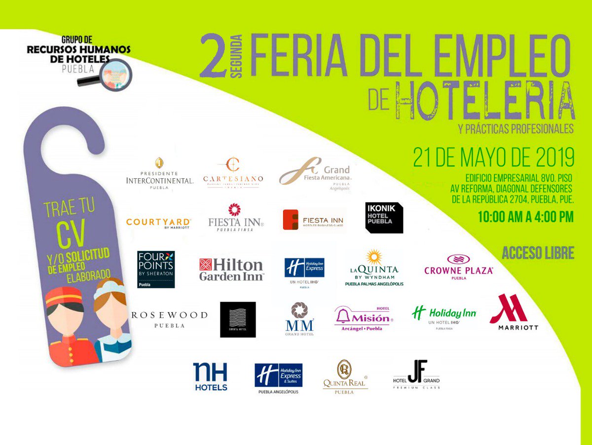APHYM1's tweet photo. 2da. Feria del Empleo Hotelería y Practicas Profesionales #EmpleoPuebla https://t.co/oAryGza11w