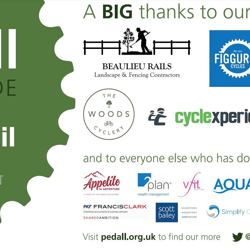 Big thanks for the support for #passthepedal to <a href="/exxonmobil/">ExxonMobil</a> <a href="/CycleX/">Cyclexperience Bike Hire New Forest</a> <a href="/figgurescycles/">figgures cycles</a> <a href="/beaulieurails/">Beaulieu Rails Ltd</a> @newforesteco-wills @thewoodscyclery @newforeattaxaccountants <a href="/NewForestNPA/">New Forest NPA</a> <a href="/BBCRadioSolent/">BBC Radio Solent</a> <a href="/wave105radio/">Greatest Shits Radio</a> plus all the other great companies that have donated