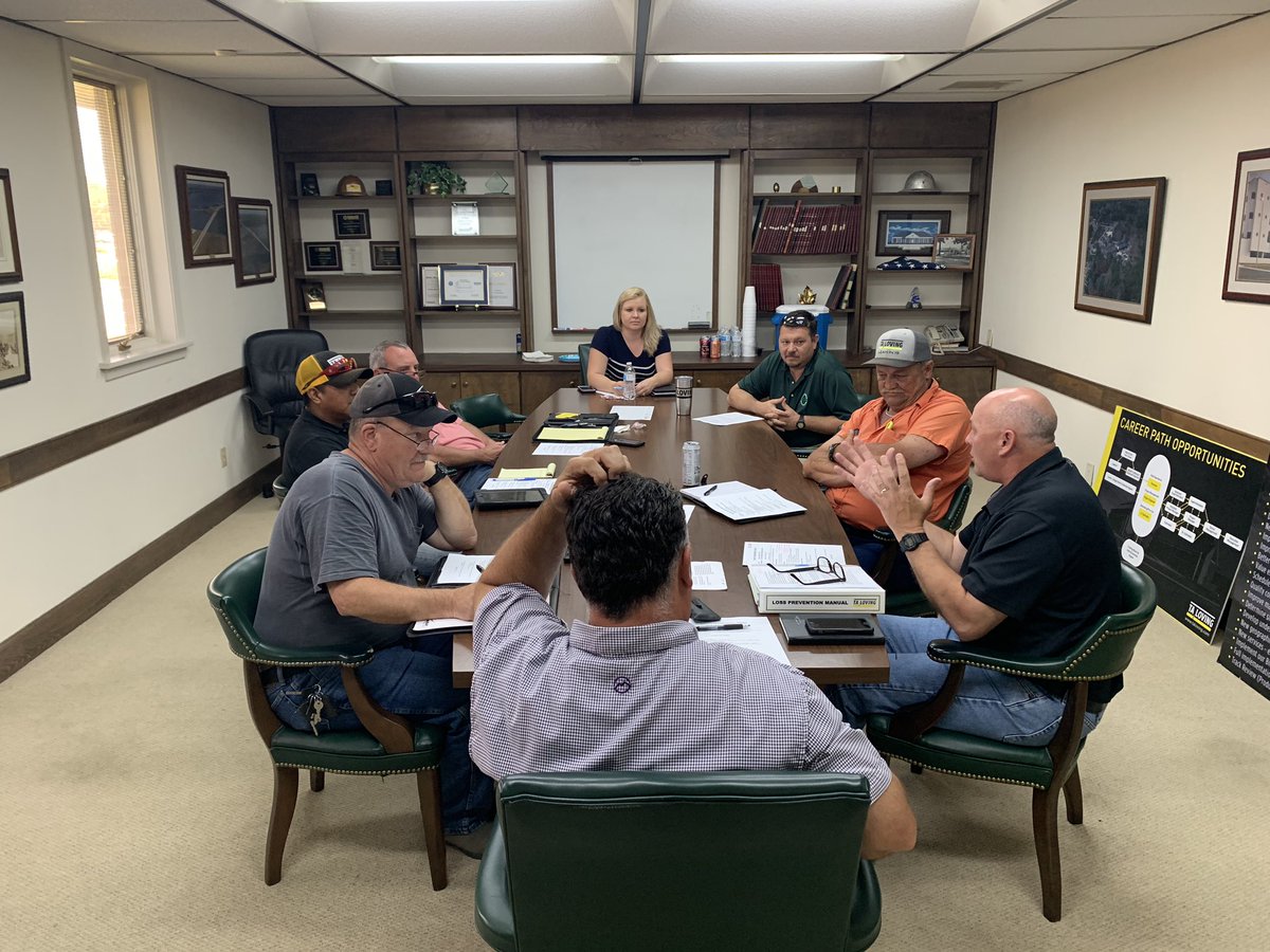 TALoving's tweet photo. Greg Maready, Safety Director, leads a discussion with our Safety Committee about the importance of safety. Thank you Safety Committee for taking time out of your schedule each month to make safety a #1 priority! #StandDown4Safety #SafeWorkOrNoWork #DigDeeper #leanin19 https://t.co/gvxuBdzJQd