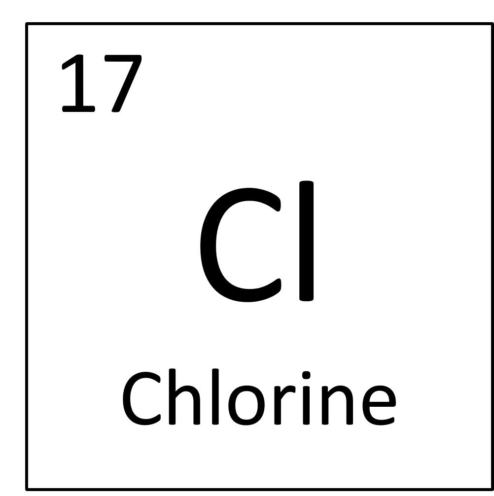 Chlorine Element Square.