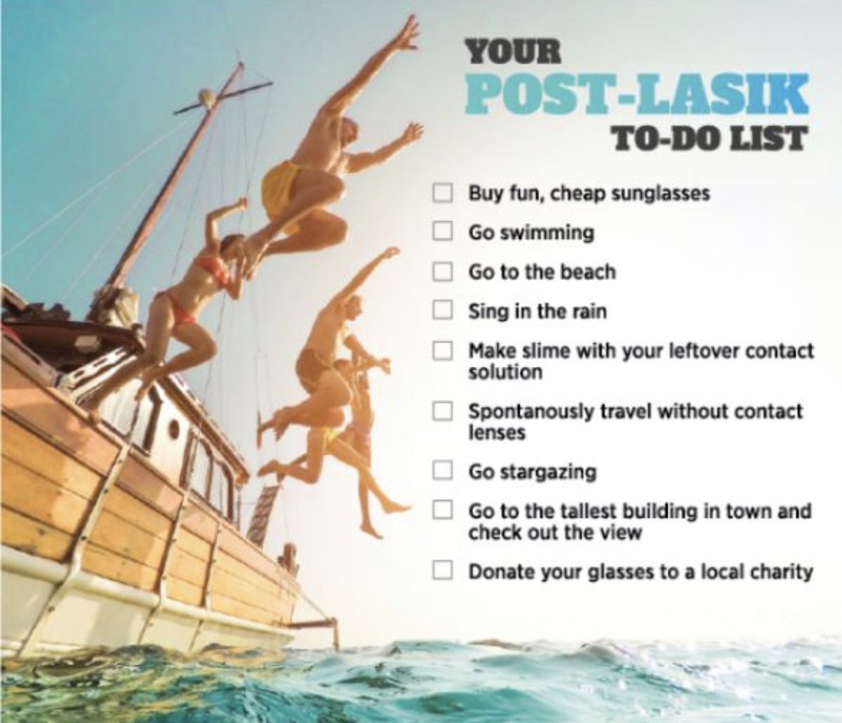 What would be the first thing on your post-LASIK to do list? #Wakeupandsee