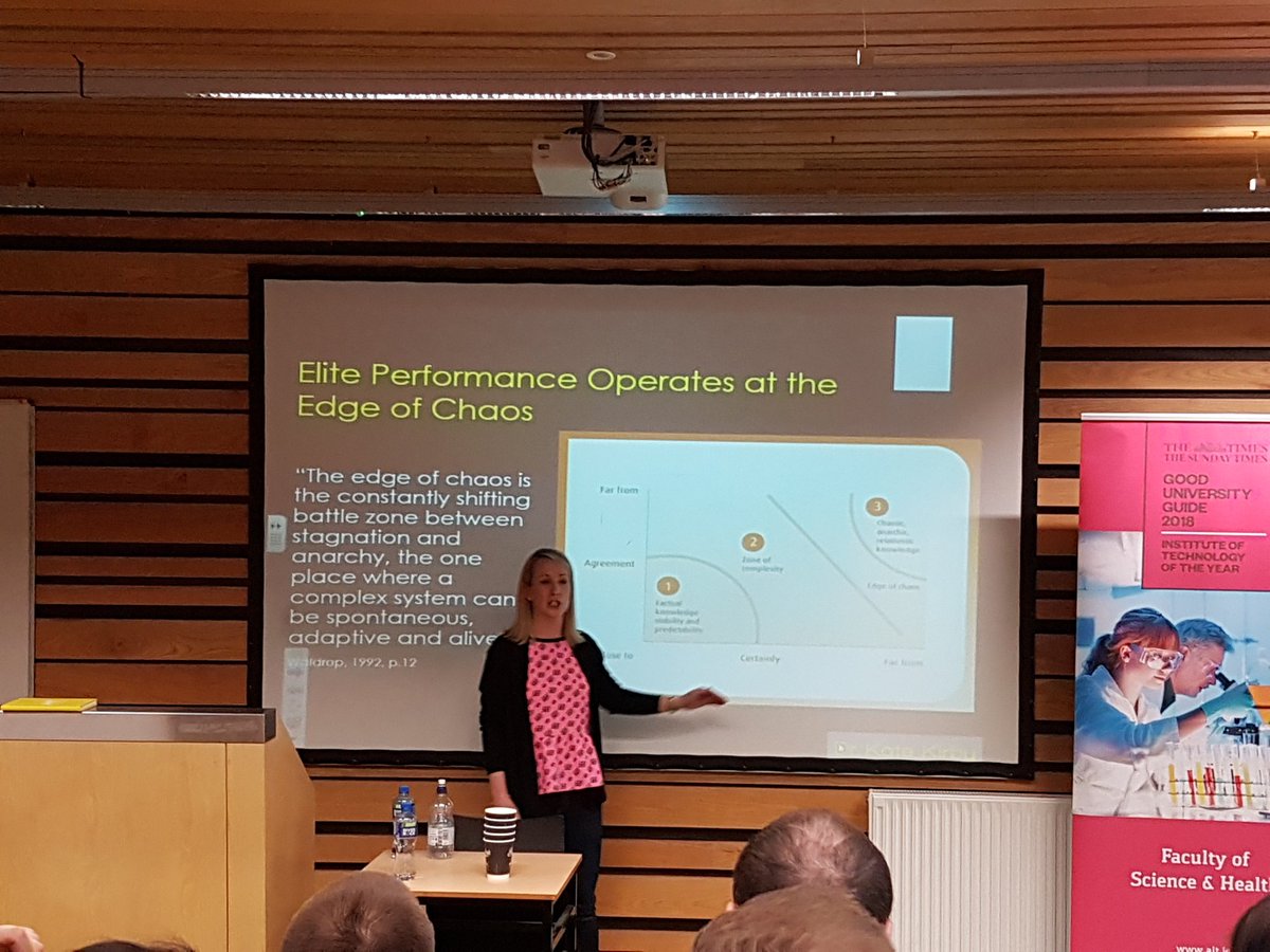 liamkellyIRL's tweet photo. Excellent keynote presentation from @sportpsychkate at todays AIPG conference....'Elite performance operates at the edge of chaos'

#aitnetwork2progress https://t.co/EfAM0hyExA