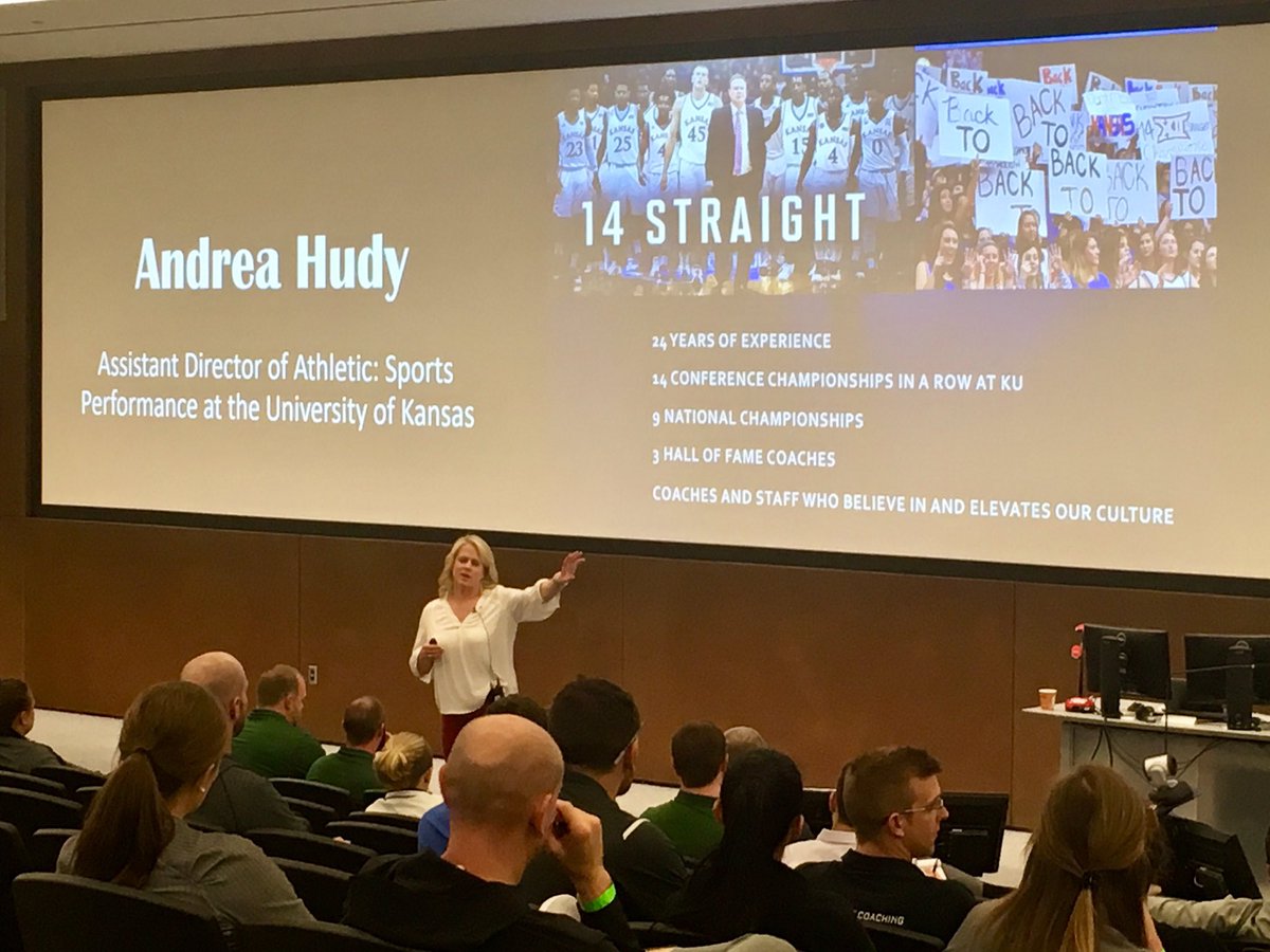 davestadler's tweet photo. The amazing lineup of presenters at the Midwest Sports Performance Conference keeps going into the afternoon! @A_Hudy up now talking about #kubball culture and performance. #MSPC2019 https://t.co/YIykrK5qZy